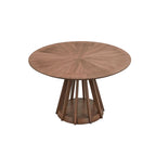 47" Modern Round Dining Table Set With 4 Upholstered Chairs