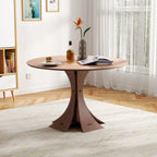 47" Modern Round MDF Dining Table With Stylish Base