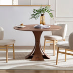 47" Modern Round MDF Dining Table With Stylish Base