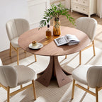 47" Modern Round MDF Dining Table With Stylish Base