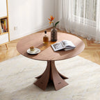 47" Modern Round MDF Dining Table With Stylish Base