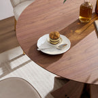47" Modern Round MDF Dining Table With Stylish Base