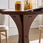 47" Modern Round MDF Dining Table With Stylish Base
