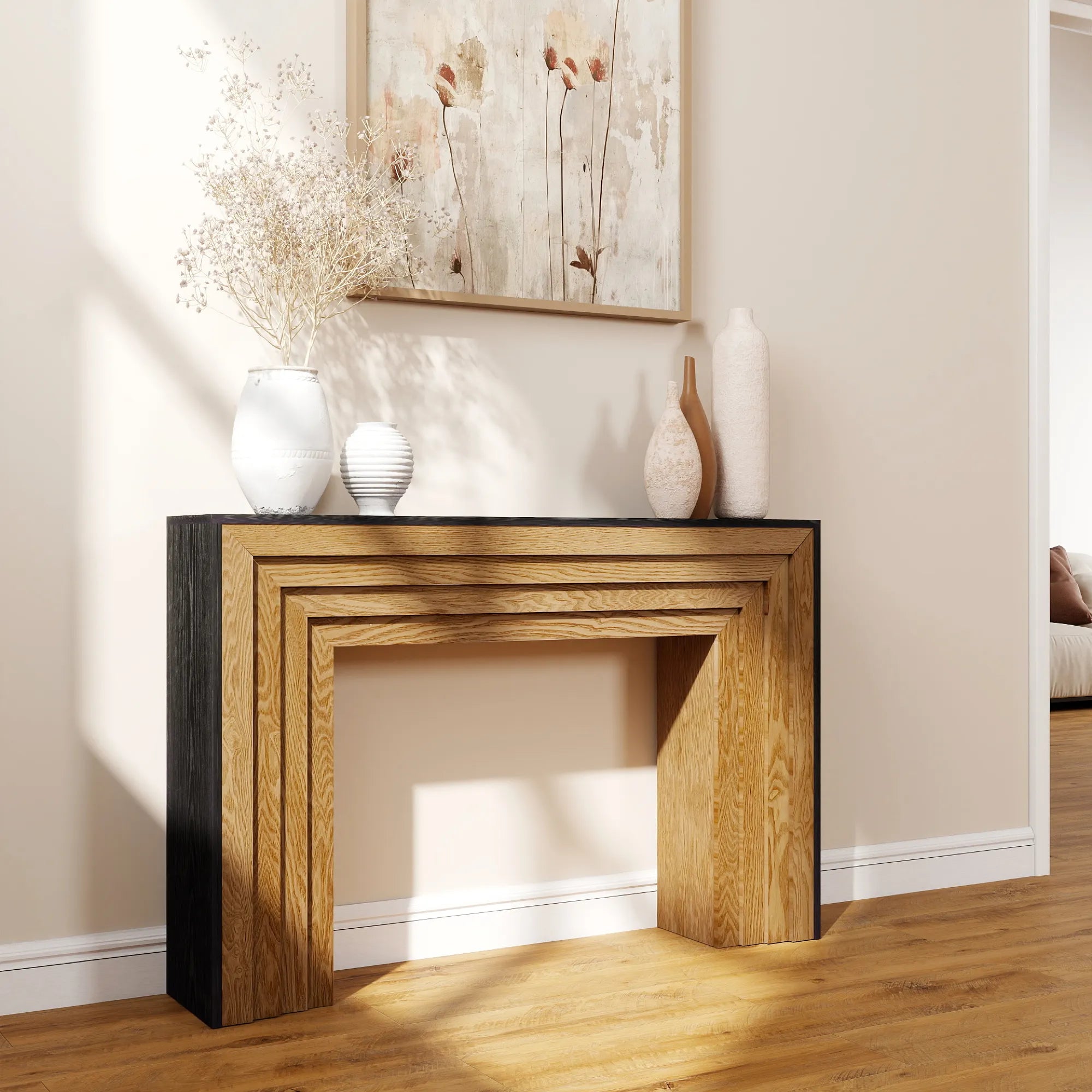 47” Modern Wood Console Table with Two-Tone Finish