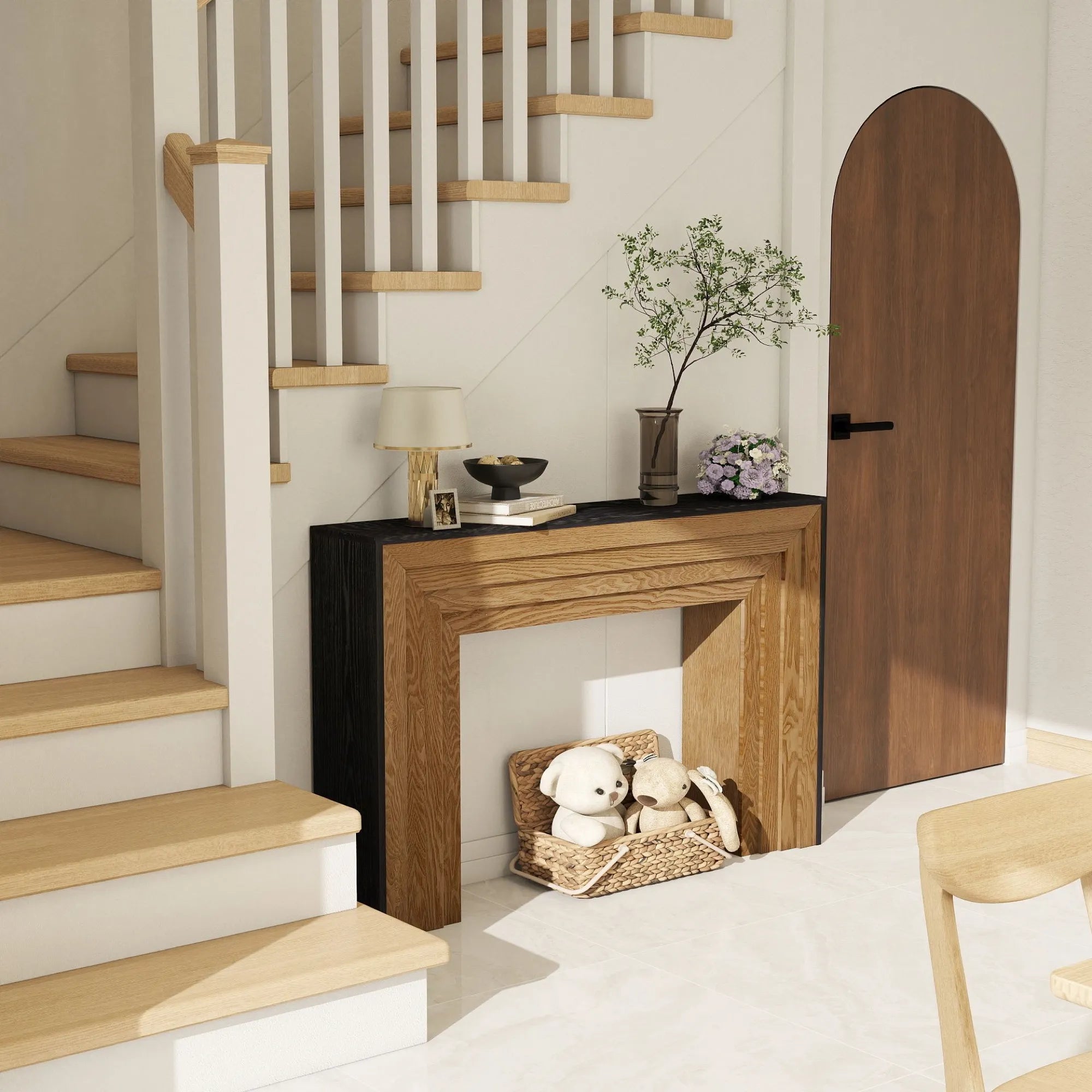 47” Modern Wood Console Table with Two-Tone Finish