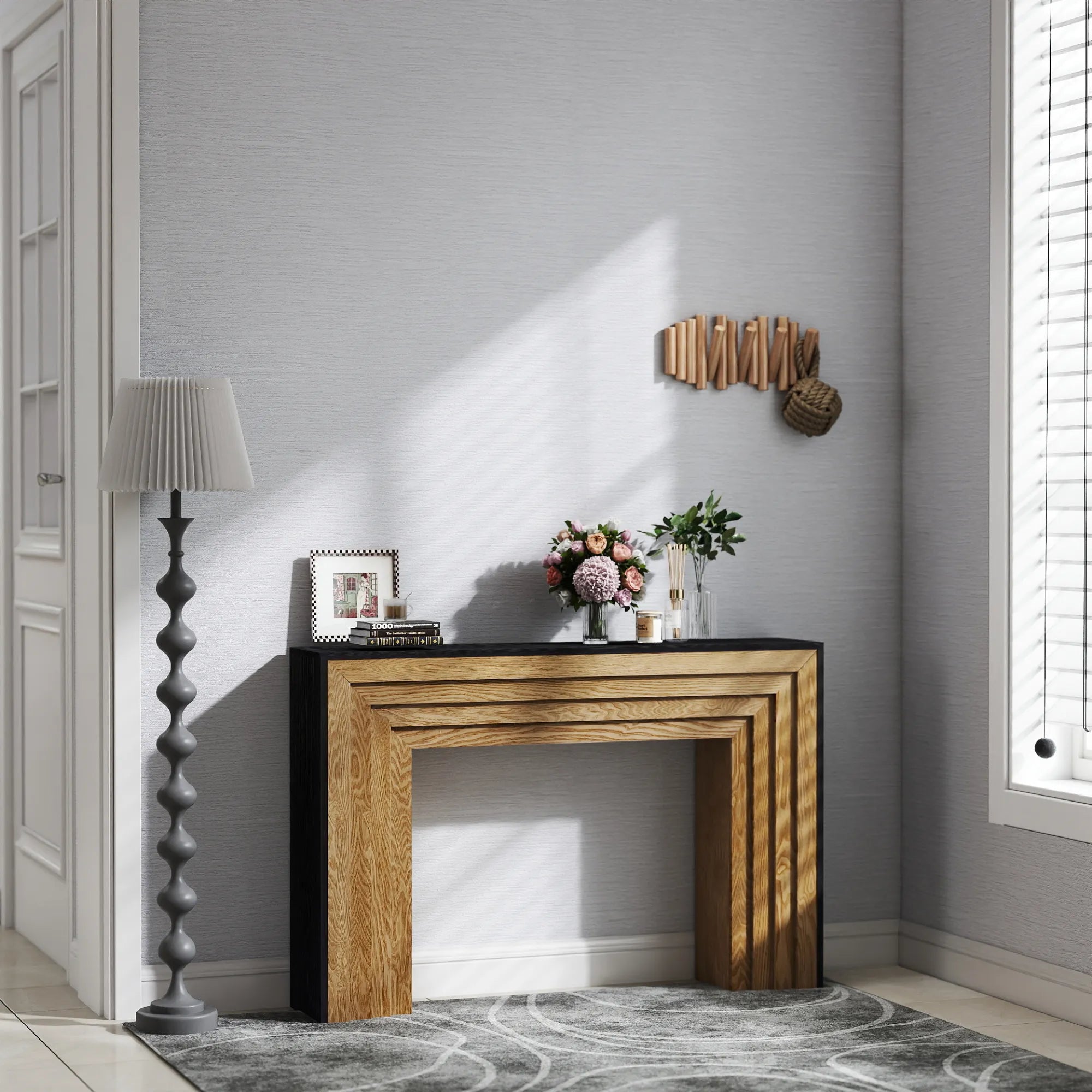 47” Modern Wood Console Table with Two-Tone Finish