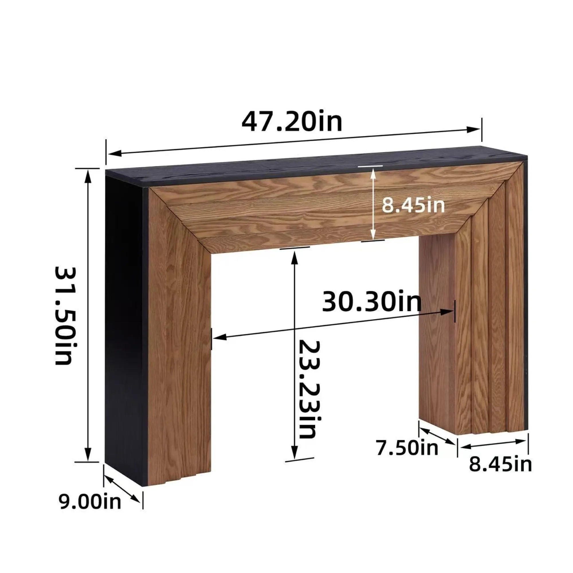 47” Modern Wood Console Table with Two-Tone Finish