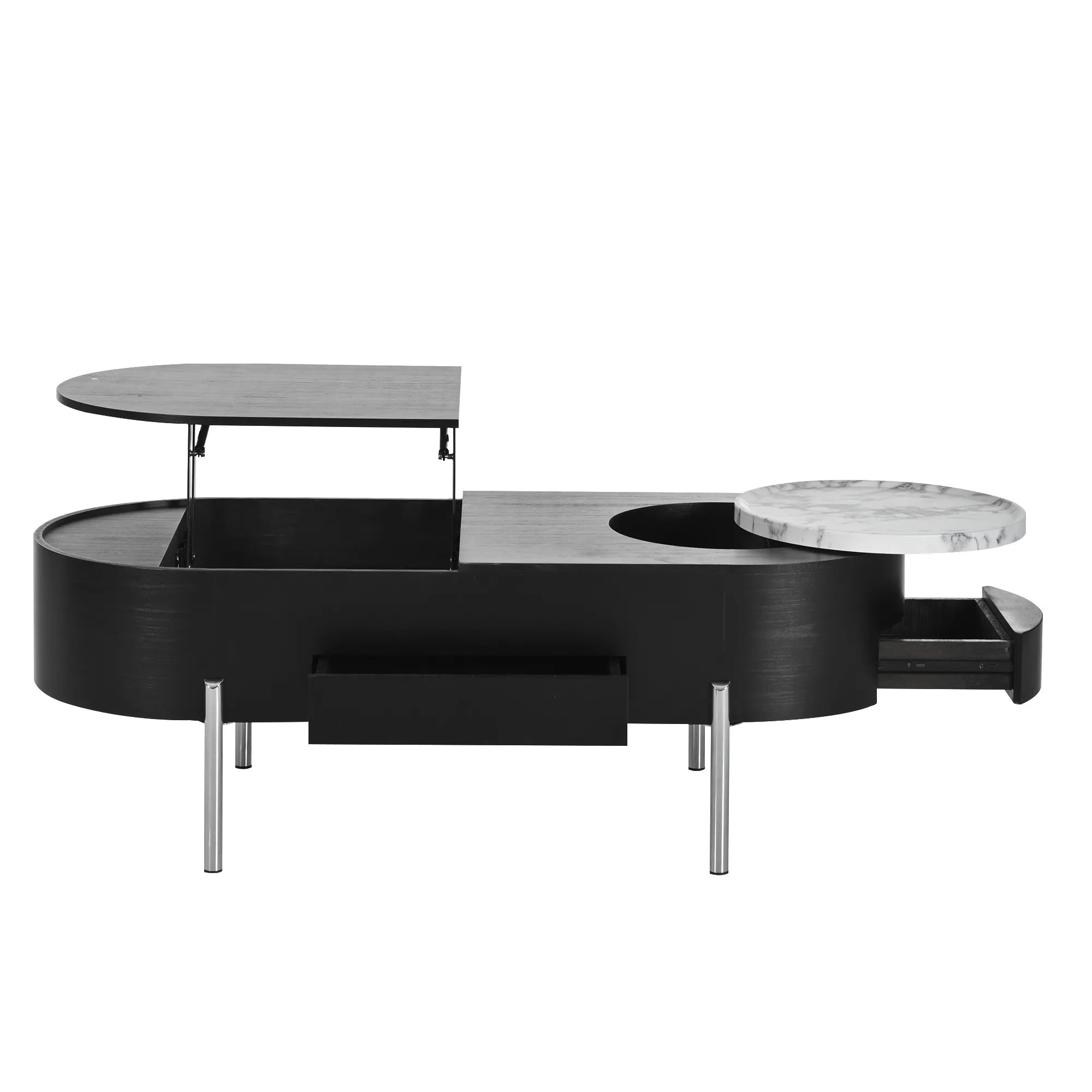 47" Modern Oval Lift Top Coffee Table