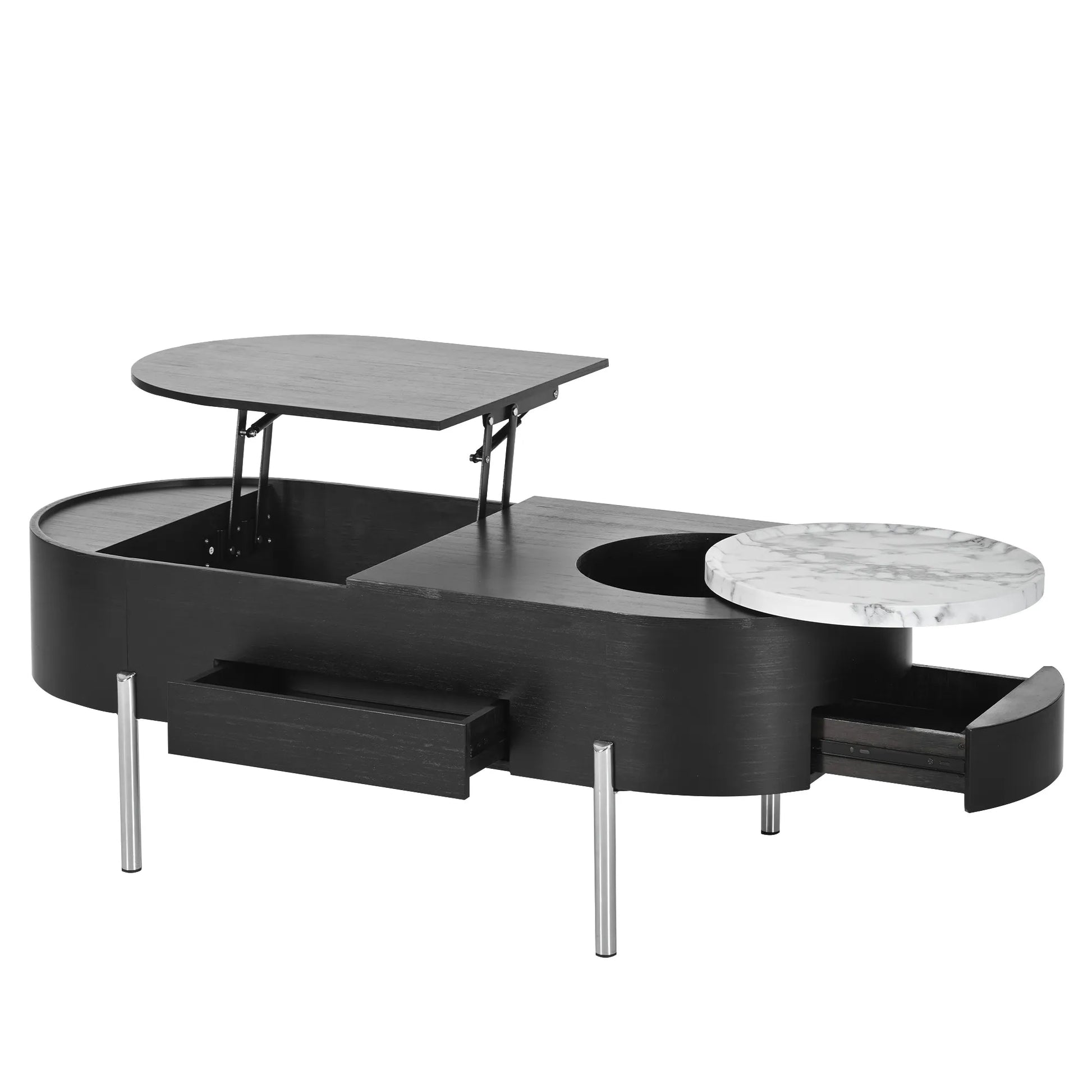 47" Modern Oval Lift Top Coffee Table