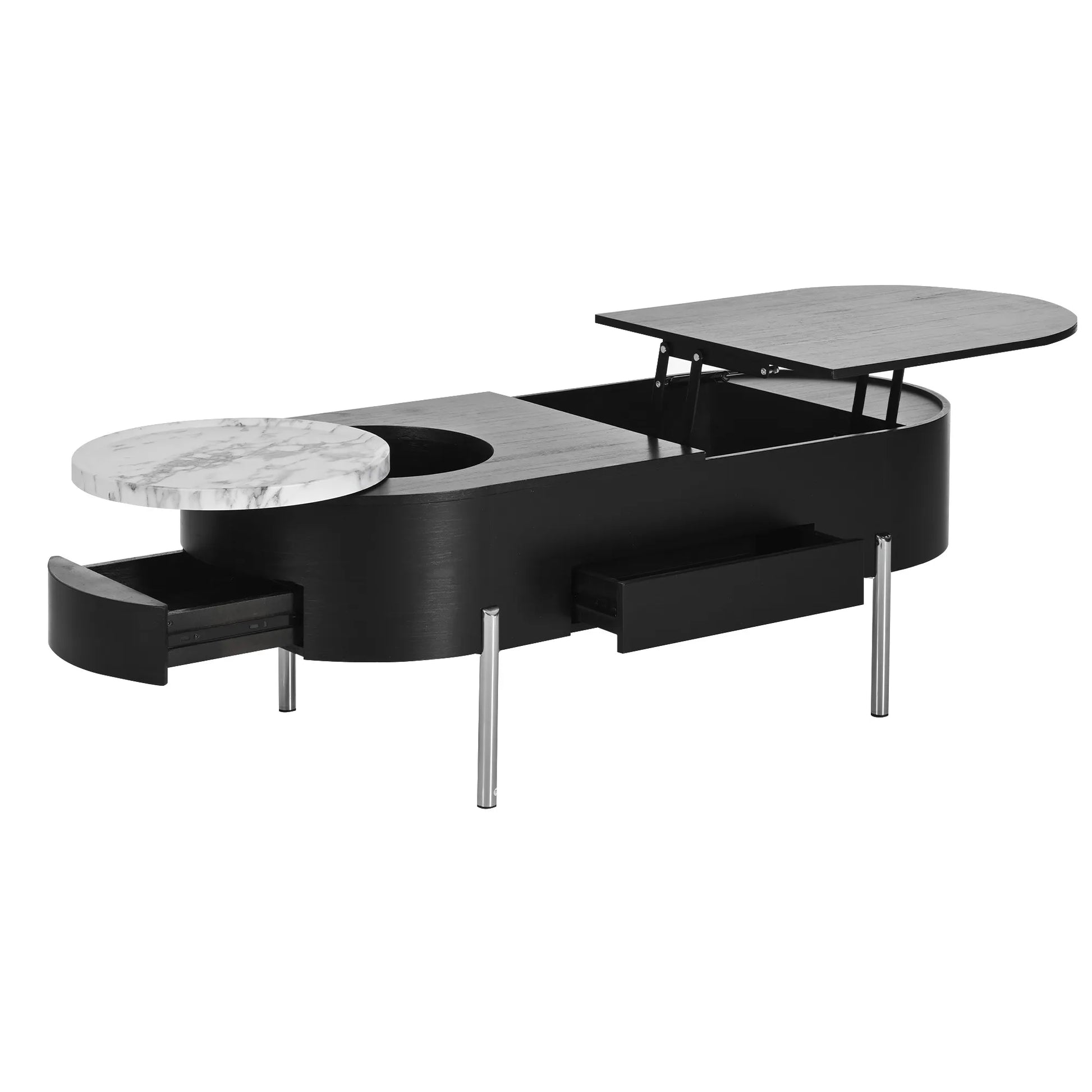 47" Modern Oval Lift Top Coffee Table