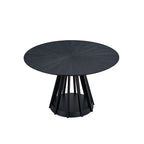 47" Modern Round Dining Table Set With 4 Upholstered Chairs