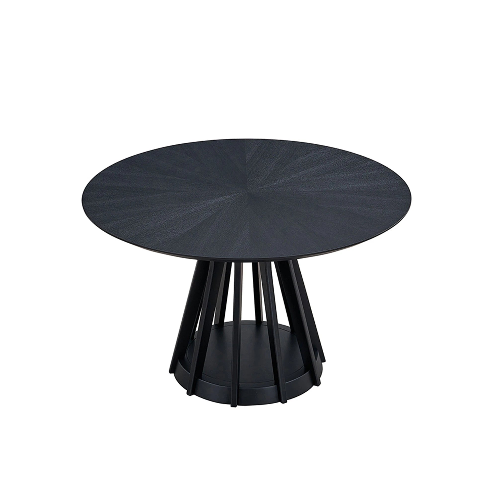 47" Modern Round Dining Table Set With 4 Upholstered Chairs