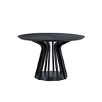 47" Modern Round Dining Table Set With 4 Upholstered Chairs