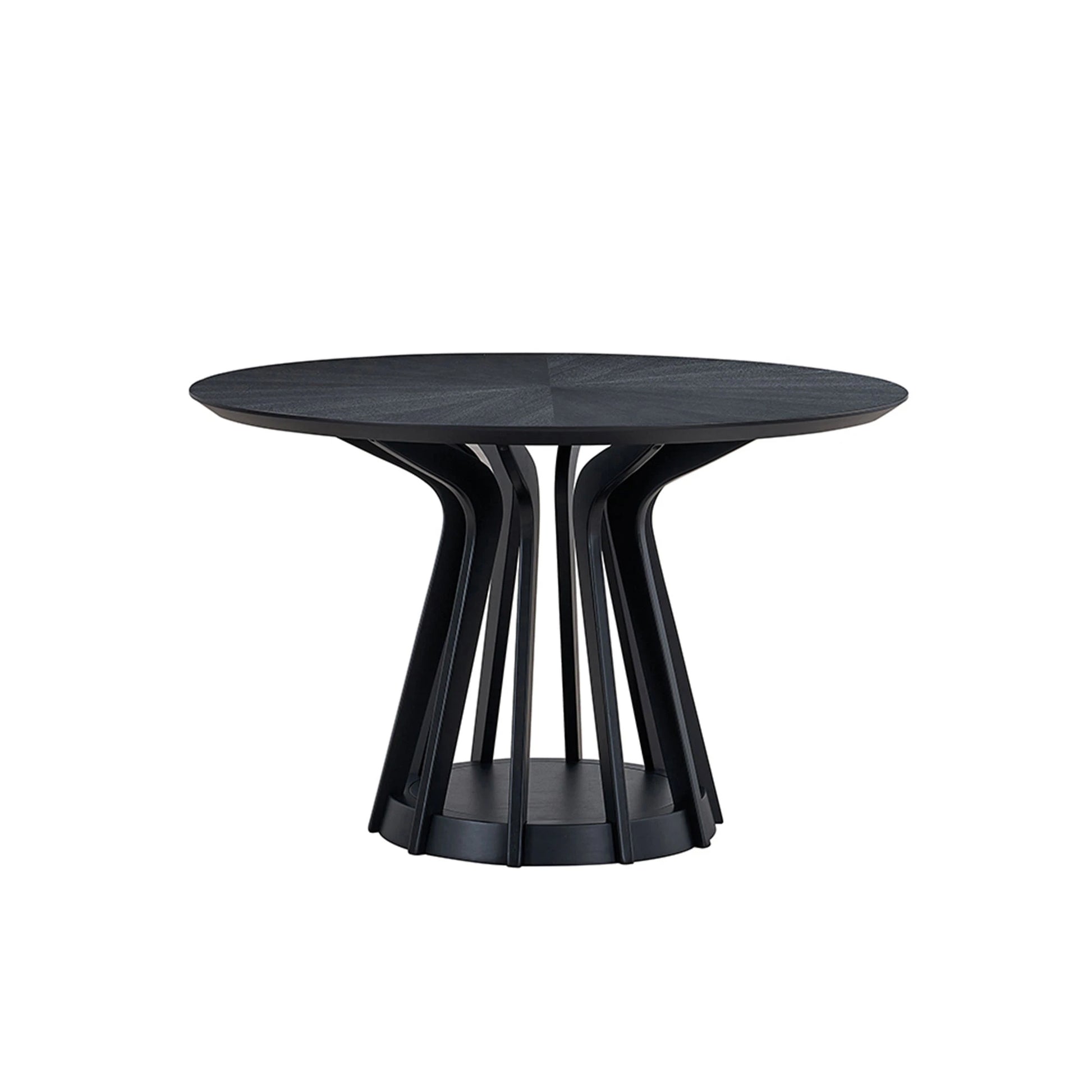 47" Modern Round Dining Table Set With 4 Upholstered Chairs