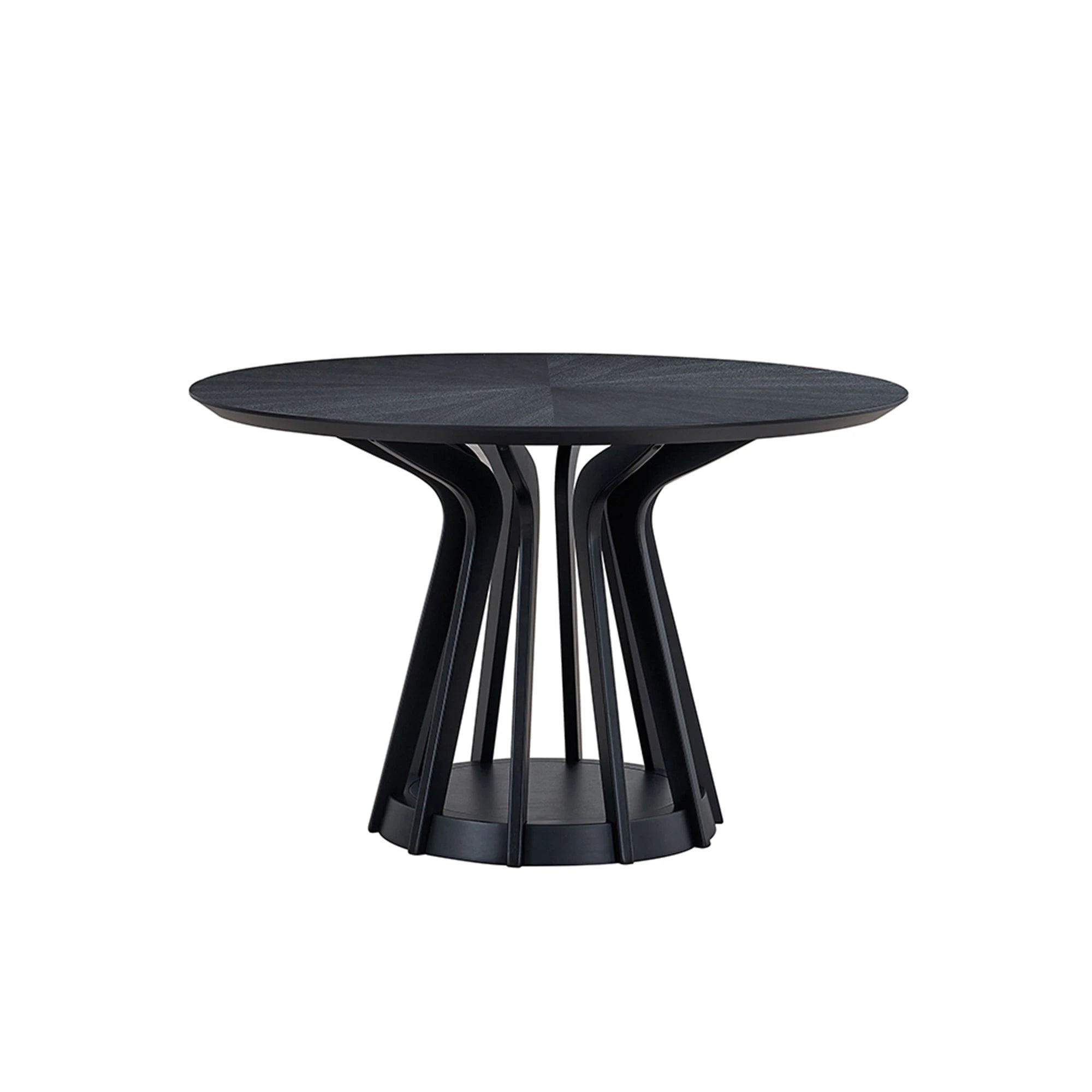 47" Modern Round Dining Table Set With 4 Upholstered Chairs