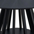 47" Modern Round Dining Table Set With 4 Upholstered Chairs