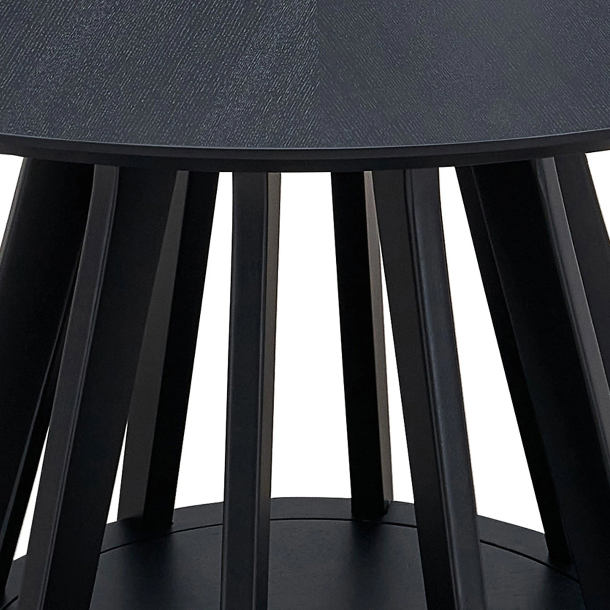 47" Modern Round Dining Table Set With 4 Upholstered Chairs
