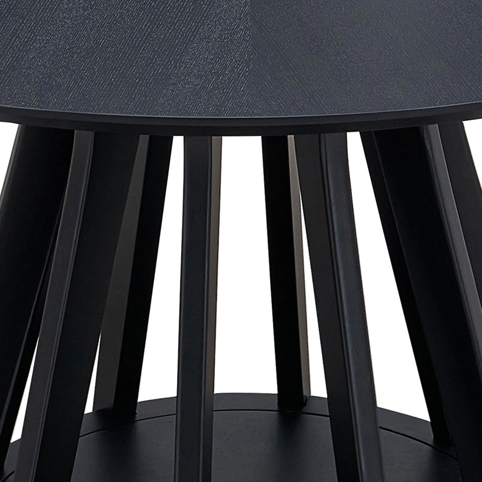 47" Modern Round Dining Table Set With 4 Upholstered Chairs