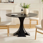 47" Modern Round MDF Dining Table With Stylish Base