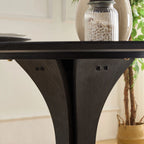 47" Modern Round MDF Dining Table With Stylish Base