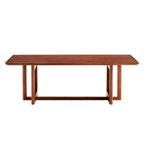 47" Rectangular Coffee Table, Solid Wood And Rattan