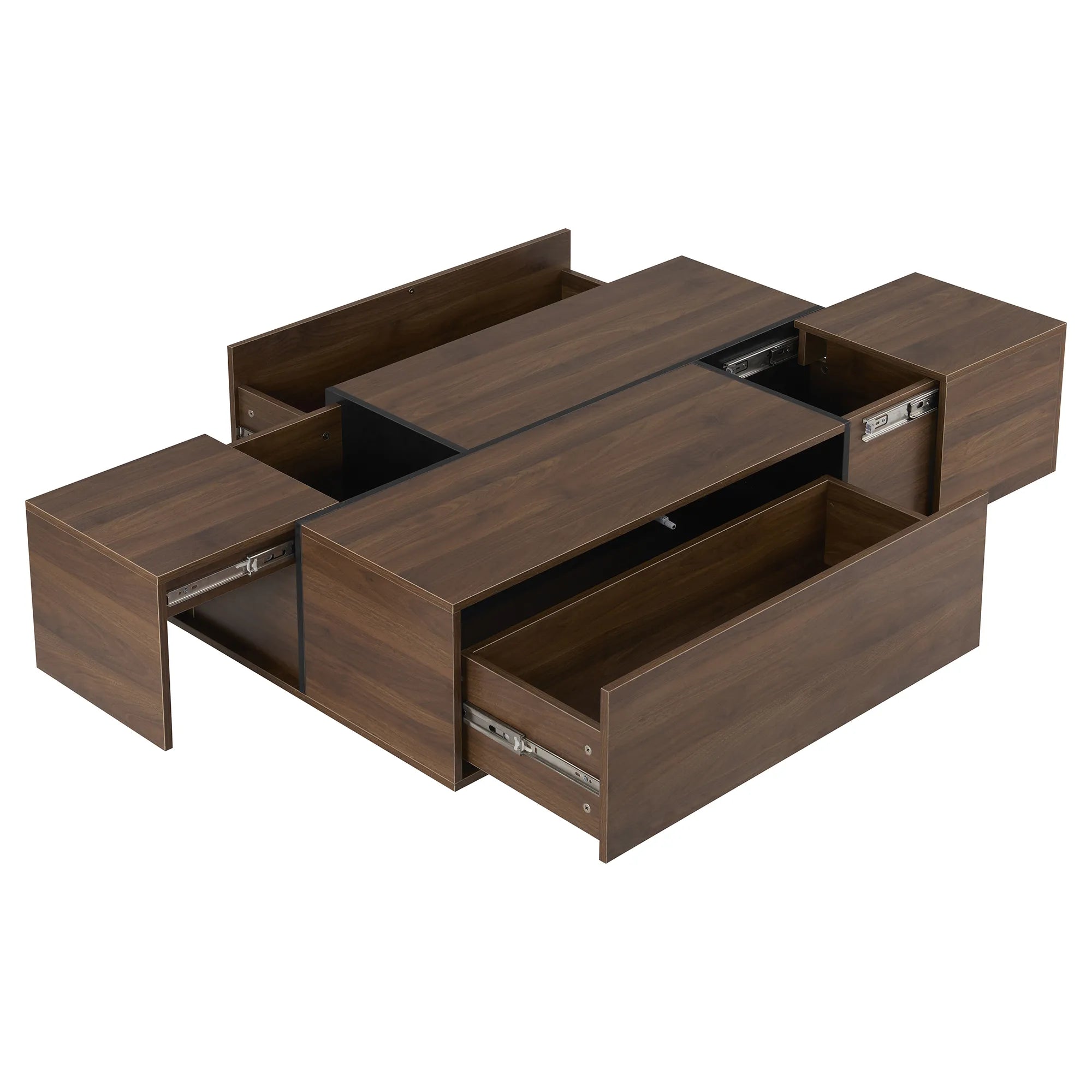47" Rectangular Sliding Top Coffee Table with Hidden Storage