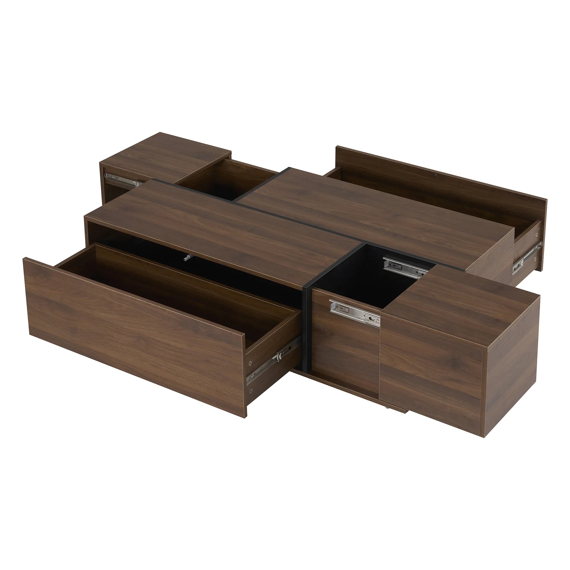 47" Rectangular Sliding Top Coffee Table with Hidden Storage