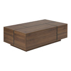 47" Rectangular Sliding Top Coffee Table with Hidden Storage