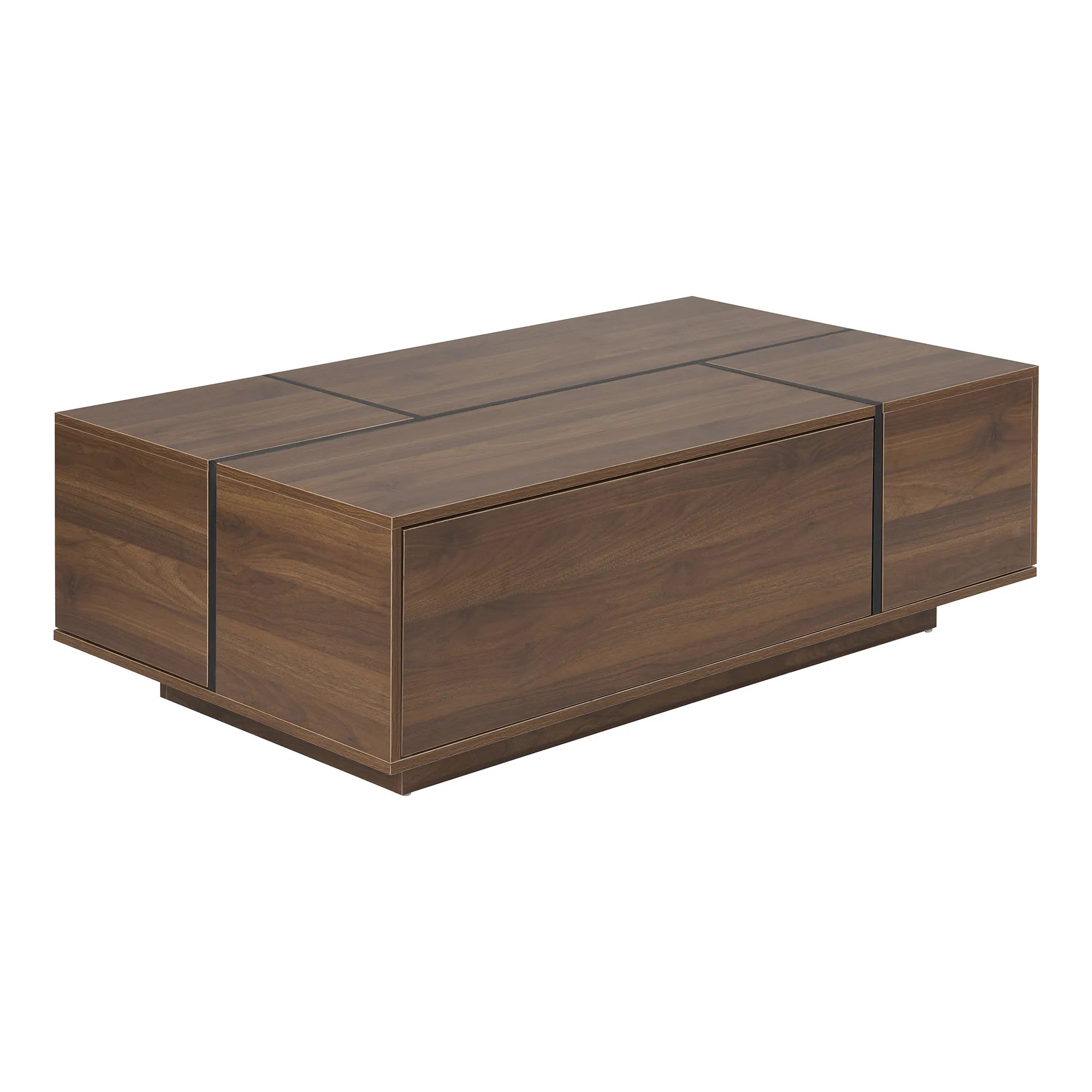 47" Rectangular Sliding Top Coffee Table with Hidden Storage