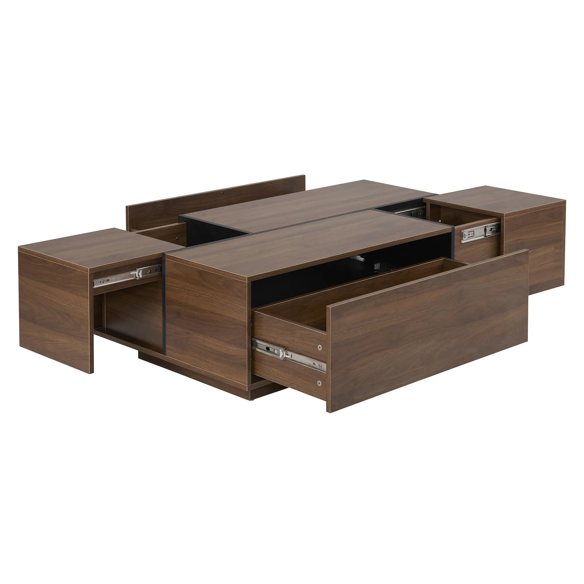 47" Rectangular Sliding Top Coffee Table with Hidden Storage