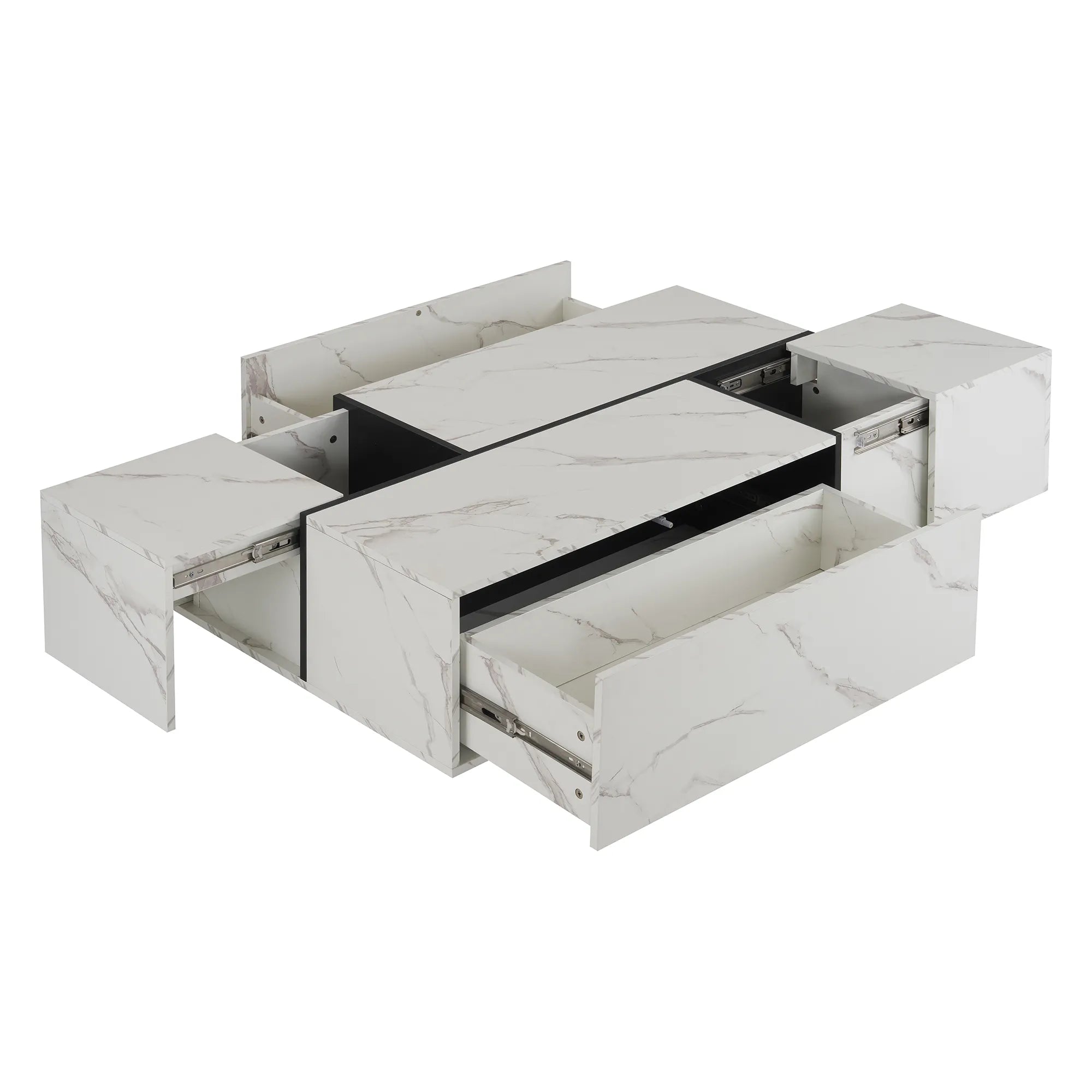 47" Rectangular Sliding Top Coffee Table with Hidden Storage