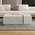 47" Rectangular Sliding Top Coffee Table with Hidden Storage