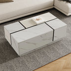 47" Rectangular Sliding Top Coffee Table with Hidden Storage
