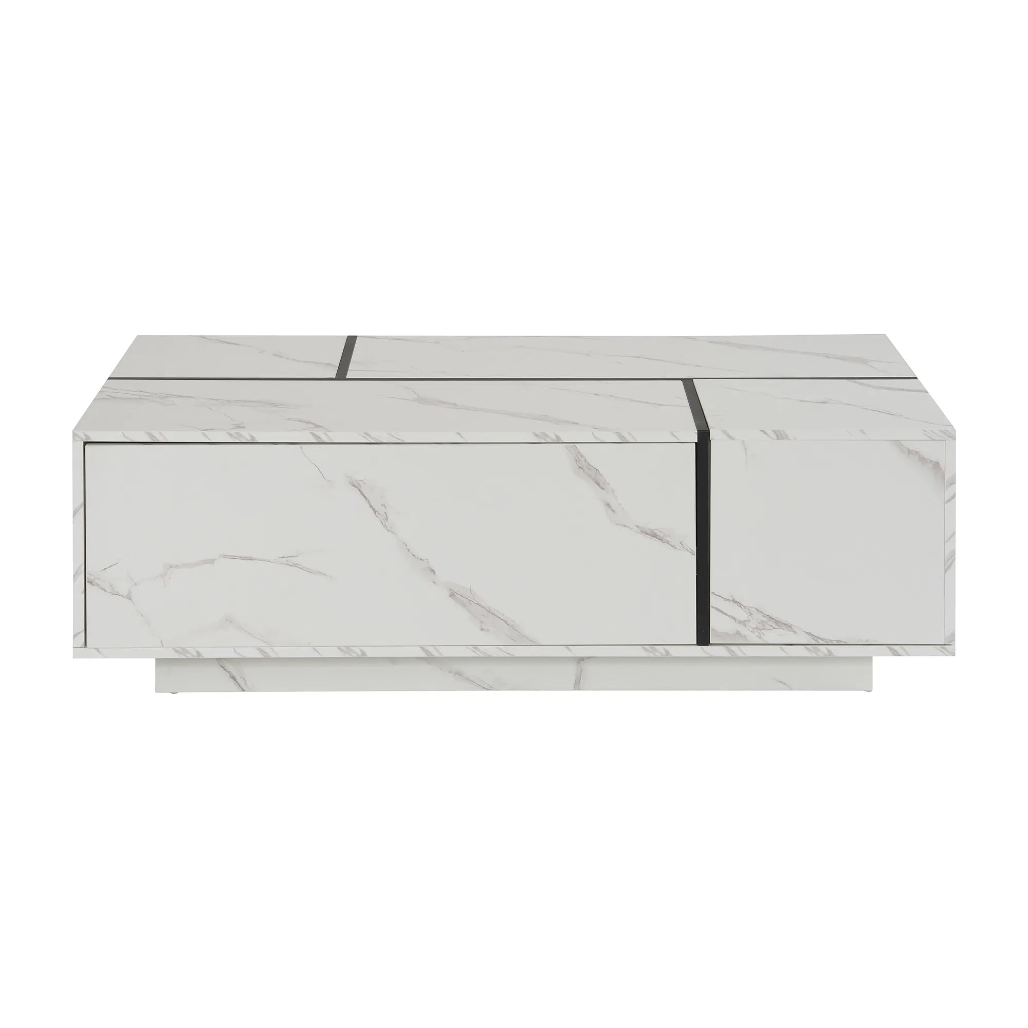47" Rectangular Sliding Top Coffee Table with Hidden Storage