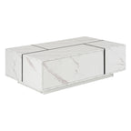 47" Rectangular Sliding Top Coffee Table with Hidden Storage
