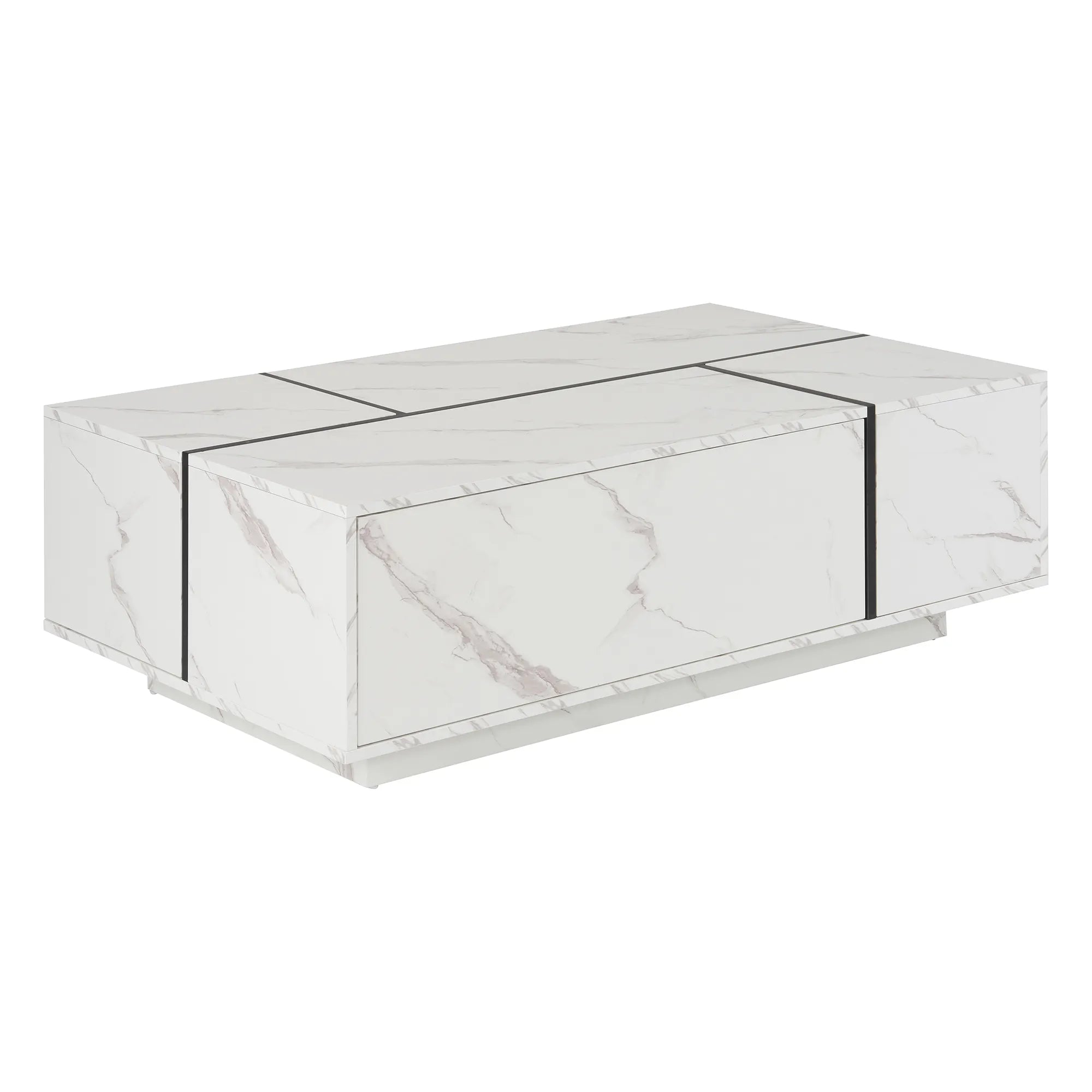47" Rectangular Sliding Top Coffee Table with Hidden Storage