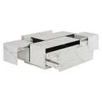 47" Rectangular Sliding Top Coffee Table with Hidden Storage