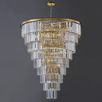 48” Grand Gold Tiered Crystal Chandelier