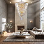 48” Grand Gold Tiered Crystal Chandelier