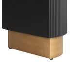 48“ Modern Black Ribbed Console Table