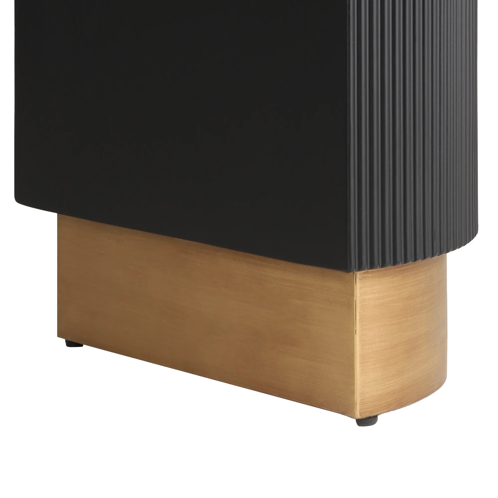 48“ Modern Black Ribbed Console Table