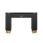 48“ Modern Black Ribbed Console Table