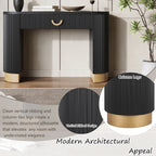 48“ Modern Black Ribbed Console Table