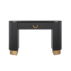 48“ Modern Black Ribbed Console Table