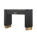 48“ Modern Black Ribbed Console Table