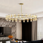 48” Modern Round Crystal Chandelier