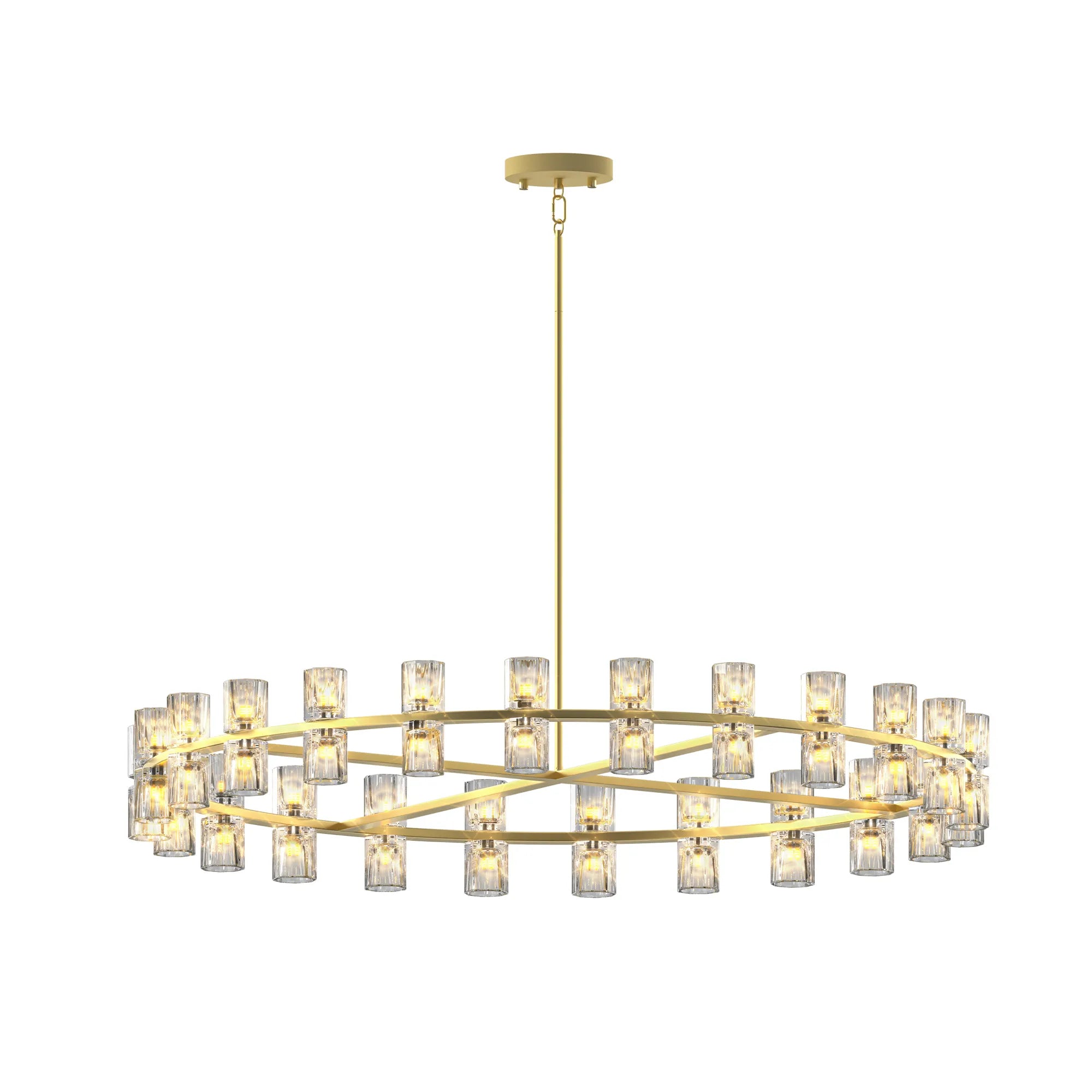 48” Modern Round Crystal Chandelier