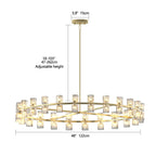 48” Modern Round Crystal Chandelier