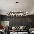 48” Modern Round Crystal Chandelier