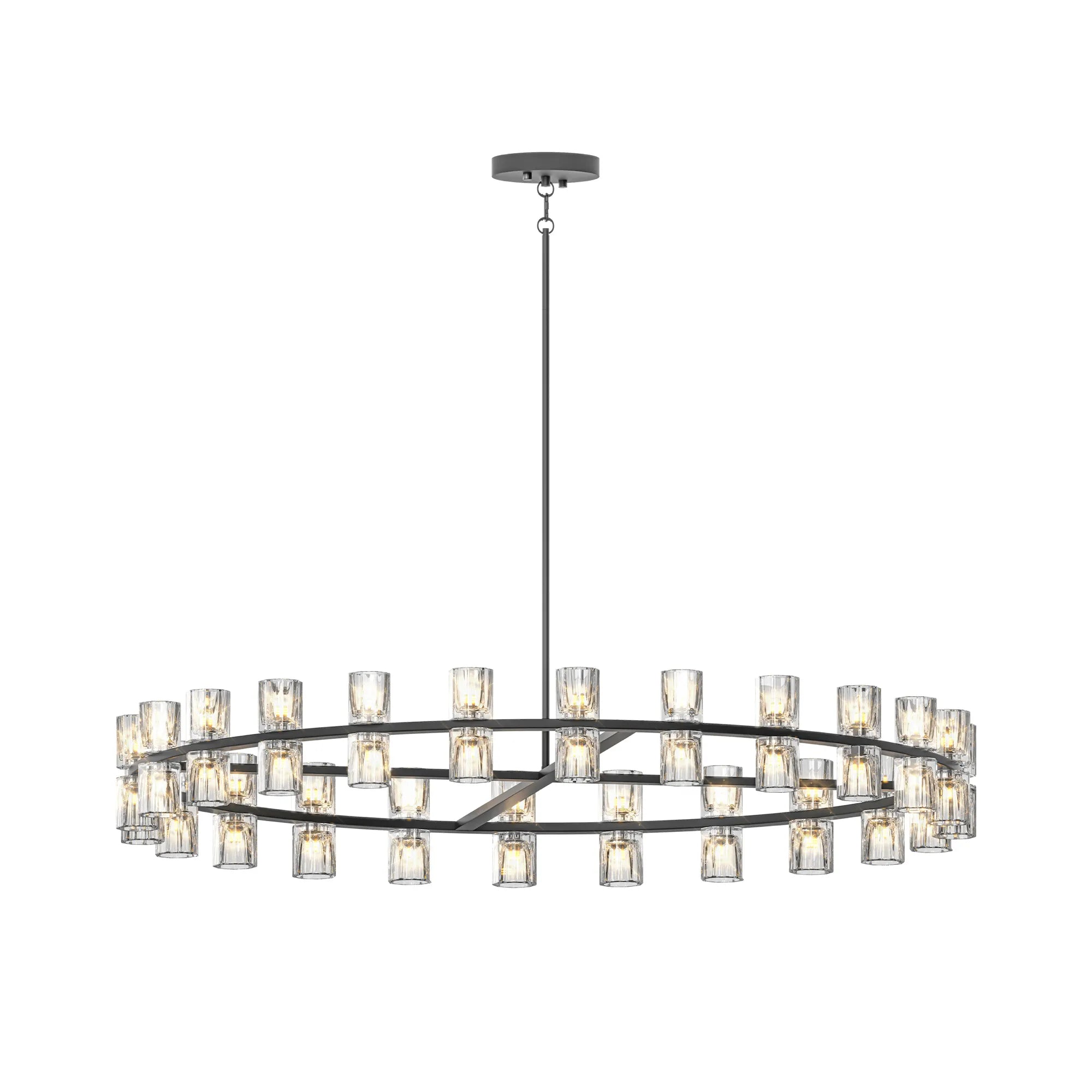 48” Modern Round Crystal Chandelier